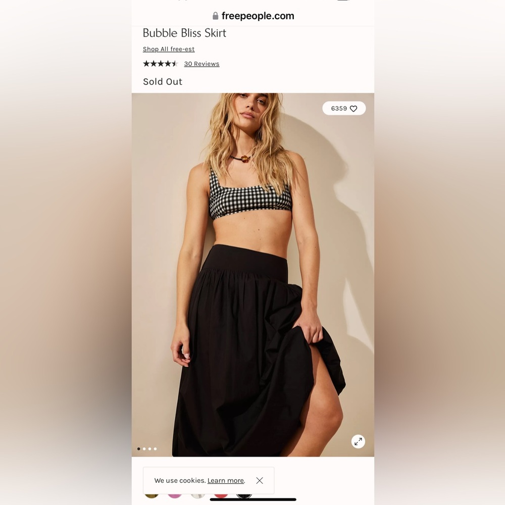 Free People Black Maxi Skirt